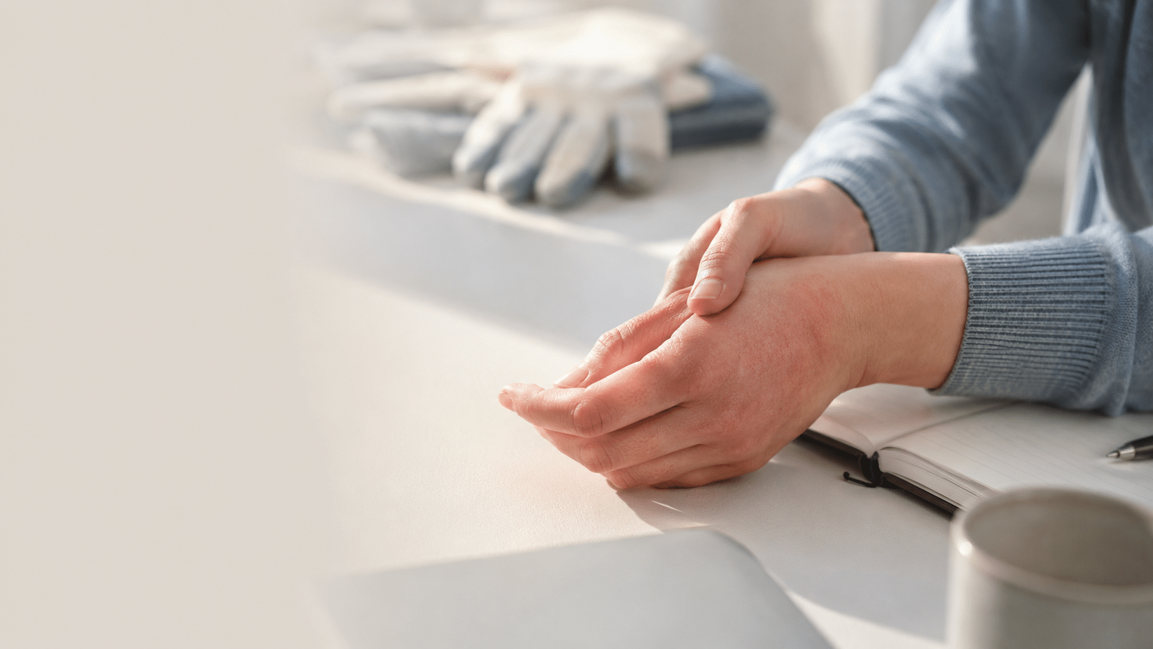 Patiënt met handeczeem ervaart stress door werkbelasting en huidklachten